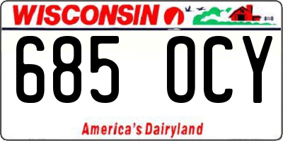 WI license plate 685OCY