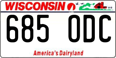 WI license plate 685ODC