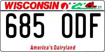 WI license plate 685ODF