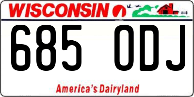 WI license plate 685ODJ