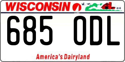 WI license plate 685ODL