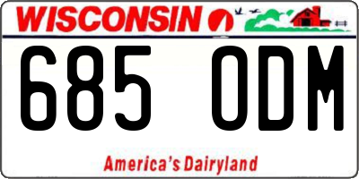 WI license plate 685ODM