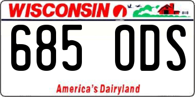 WI license plate 685ODS