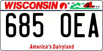 WI license plate 685OEA