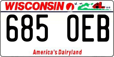 WI license plate 685OEB