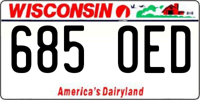 WI license plate 685OED