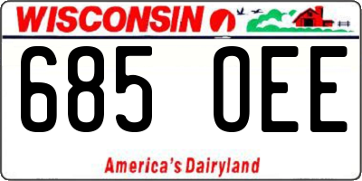 WI license plate 685OEE