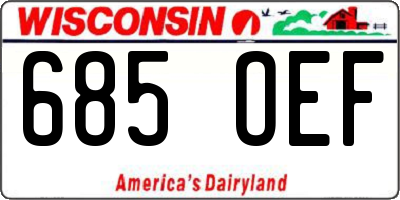 WI license plate 685OEF