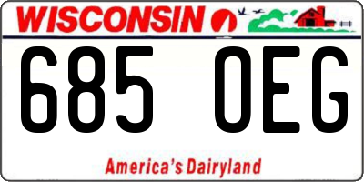 WI license plate 685OEG