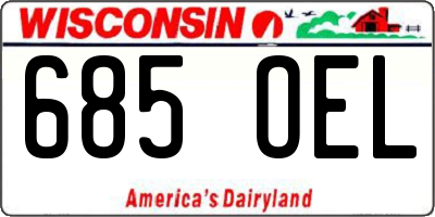 WI license plate 685OEL