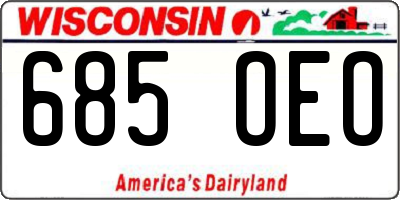 WI license plate 685OEO