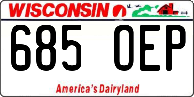 WI license plate 685OEP