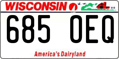 WI license plate 685OEQ