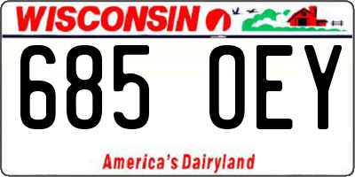 WI license plate 685OEY