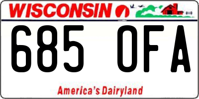 WI license plate 685OFA