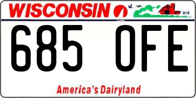 WI license plate 685OFE