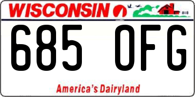 WI license plate 685OFG