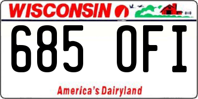 WI license plate 685OFI