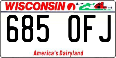 WI license plate 685OFJ