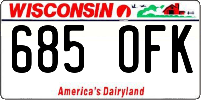 WI license plate 685OFK
