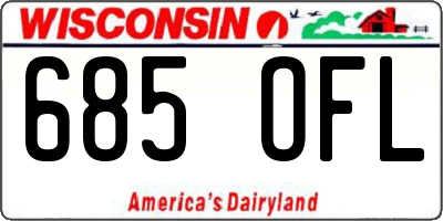 WI license plate 685OFL