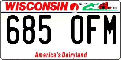 WI license plate 685OFM