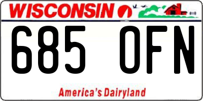 WI license plate 685OFN