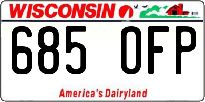 WI license plate 685OFP