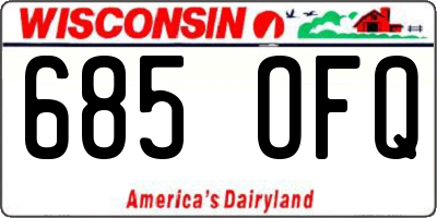 WI license plate 685OFQ