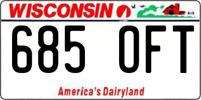 WI license plate 685OFT