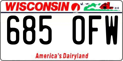 WI license plate 685OFW