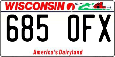 WI license plate 685OFX