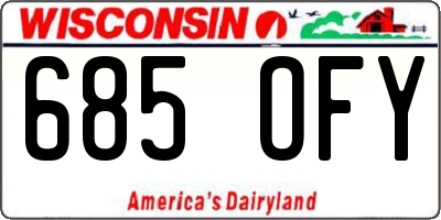 WI license plate 685OFY