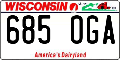 WI license plate 685OGA