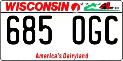 WI license plate 685OGC