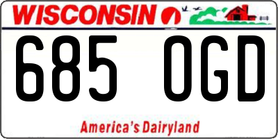 WI license plate 685OGD