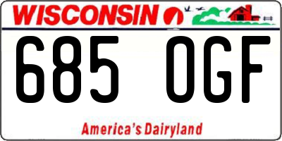 WI license plate 685OGF