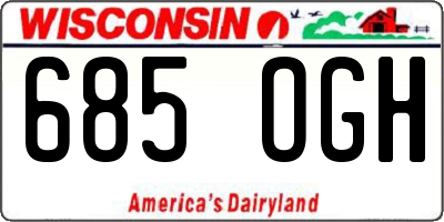 WI license plate 685OGH