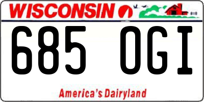WI license plate 685OGI