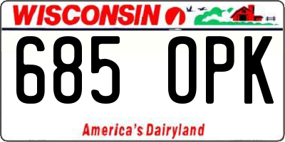 WI license plate 685OPK