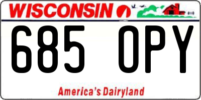 WI license plate 685OPY