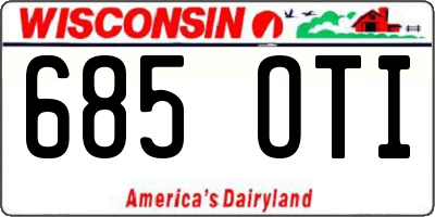 WI license plate 685OTI