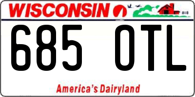 WI license plate 685OTL