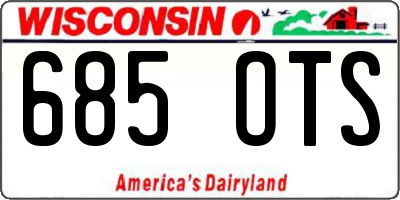 WI license plate 685OTS