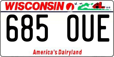 WI license plate 685OUE