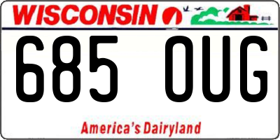 WI license plate 685OUG