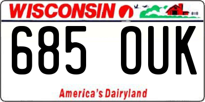 WI license plate 685OUK