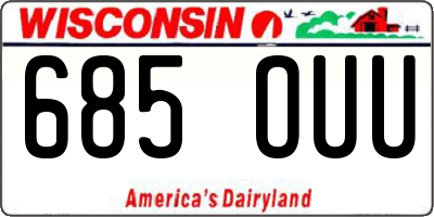 WI license plate 685OUU