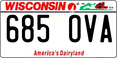 WI license plate 685OVA