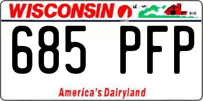 WI license plate 685PFP